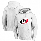 Men's Customized Carolina Hurricanes White All Stitched Pullover Hoodie